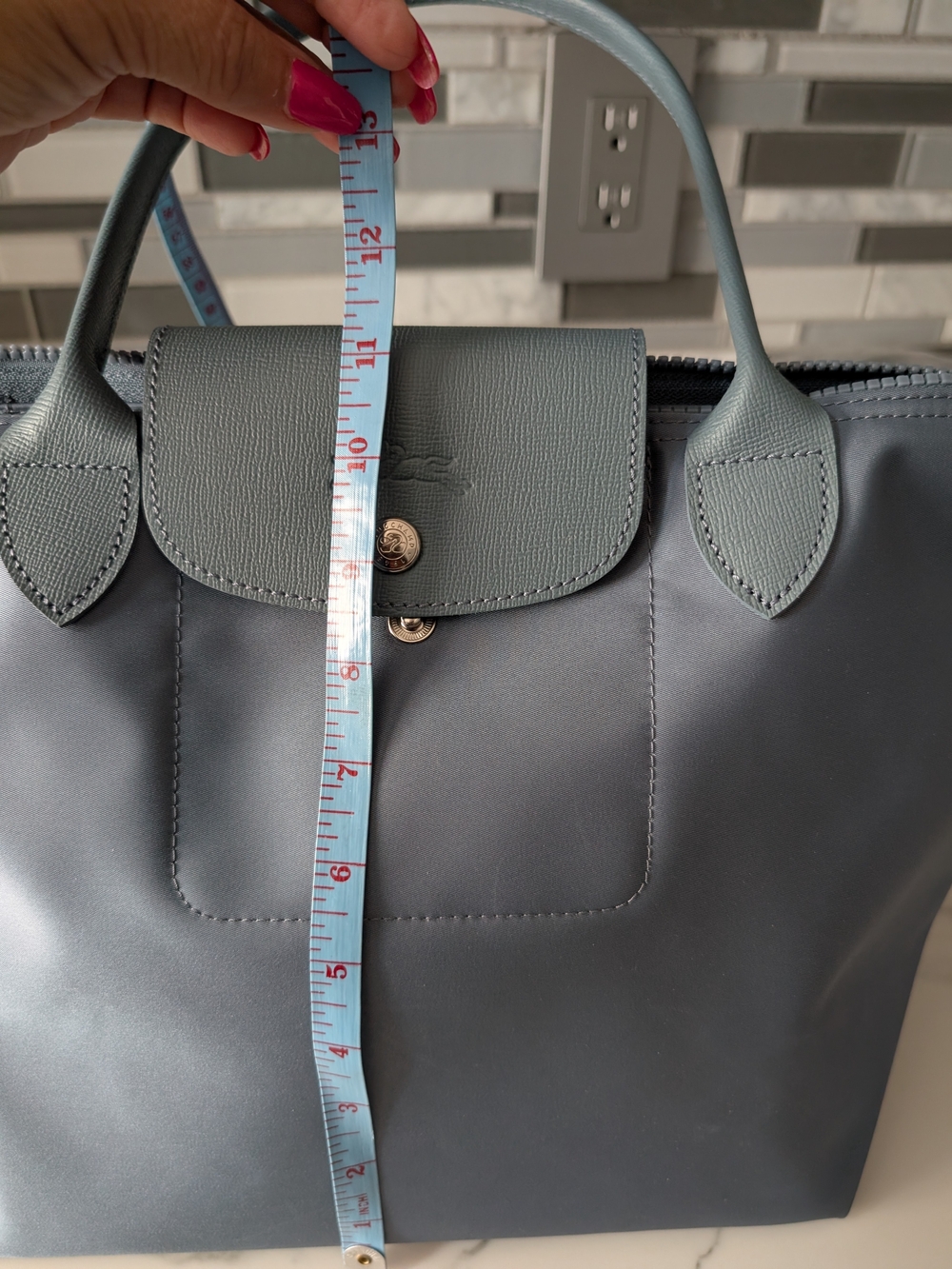 Longchamp Le Pliage Medium in Slate Gray - Picture 5 of 9
